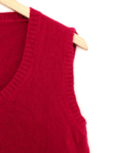 Load image into Gallery viewer, Red Knitted Sleeveless Jumper Size 10
