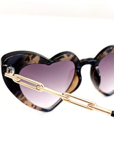 Load image into Gallery viewer, Heart Shaped Animal Print Sunglasses
