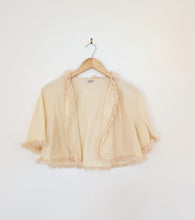 Load image into Gallery viewer, Pale Yellow Vintage Shrug / Bolero. Size 10
