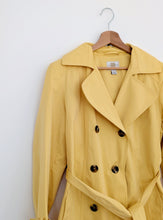 Load image into Gallery viewer, Yellow Cotton Blend Trench Coat. Size 14
