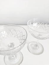 Load image into Gallery viewer, Two Cut Glass Champagne Coupes
