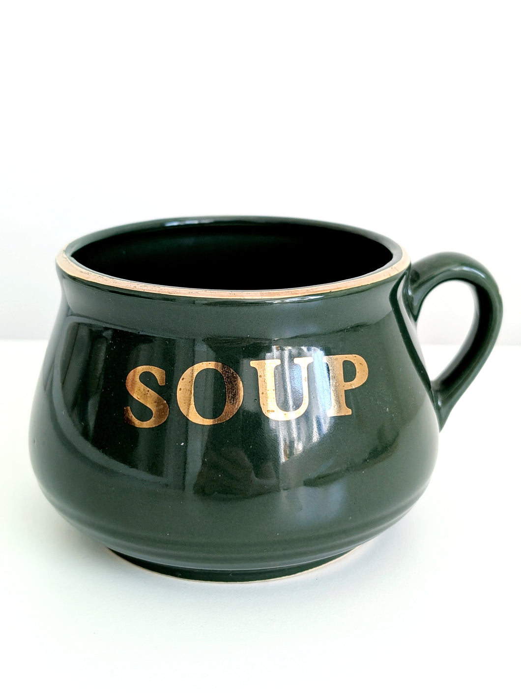 Green and Gold Soup Mug