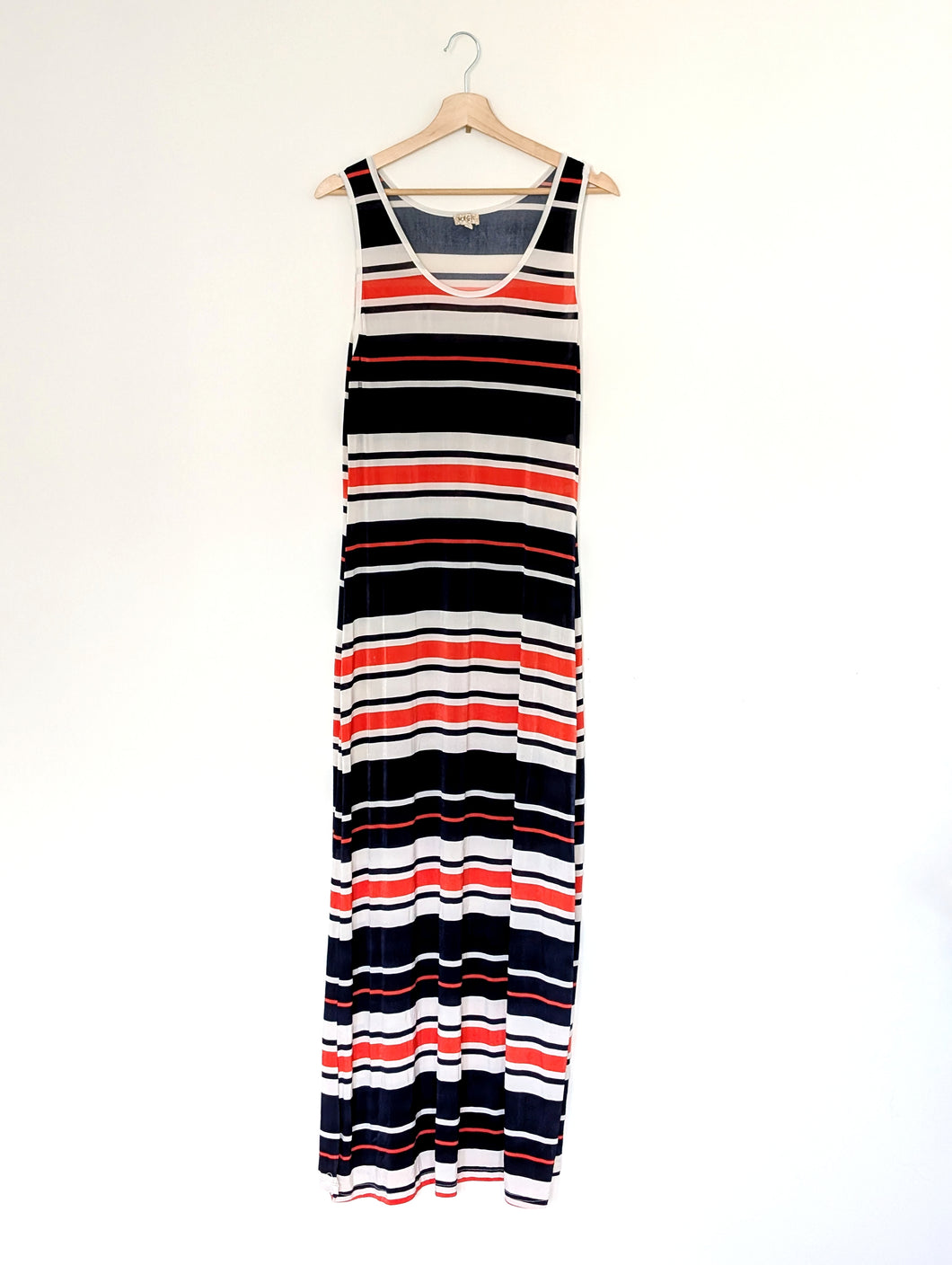 Blue, White and Red Maxi Dress. Size 12