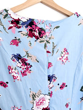 Load image into Gallery viewer, Pale Blue Floral Dress. Size 8
