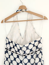 Load image into Gallery viewer, Vintage Blue and White Polka Dot Halter Neck Dress. Size 8
