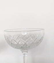 Load image into Gallery viewer, Two Cut Glass Champagne Coupes
