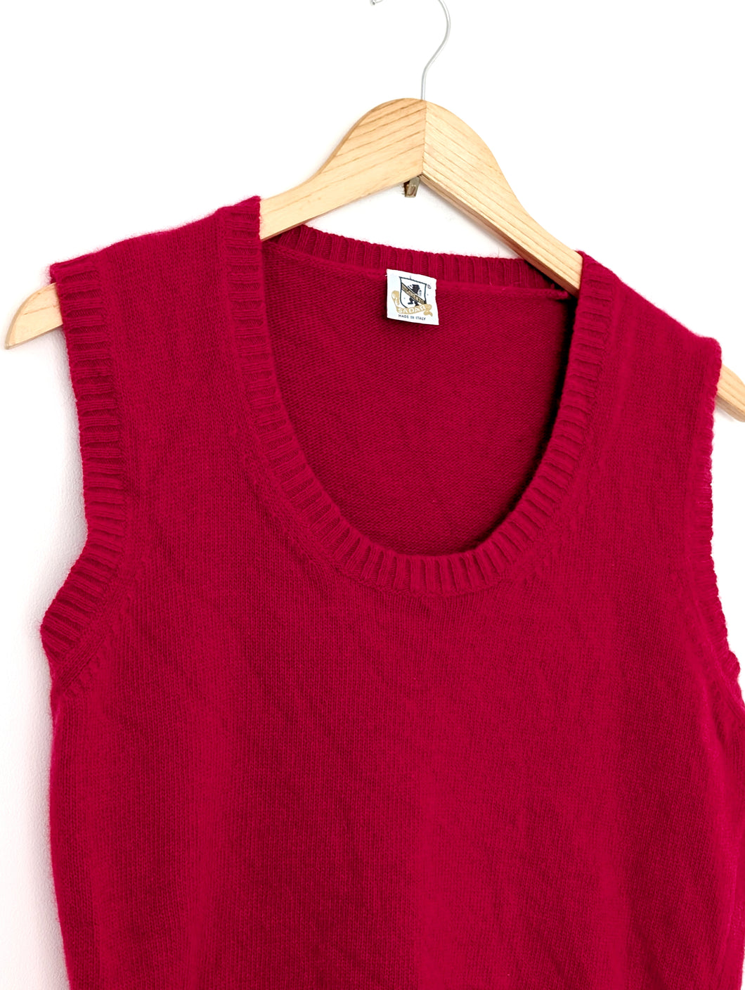 Red Knitted Sleeveless Jumper Size 10
