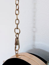 Load image into Gallery viewer, Black Heart Shaped Bag with Gold Strap
