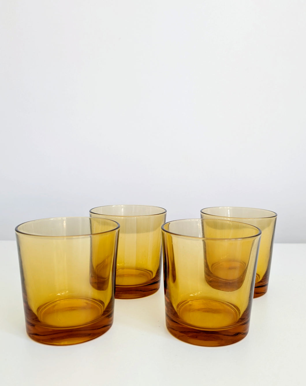 Set of Four Amber Drinking Glasses