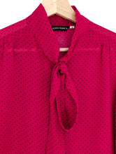 Load image into Gallery viewer, Red and Black Polka Dot Blouse Size 10
