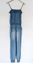 Load image into Gallery viewer, Blue Cotton Sleeveless Jumpsuit. Size 10
