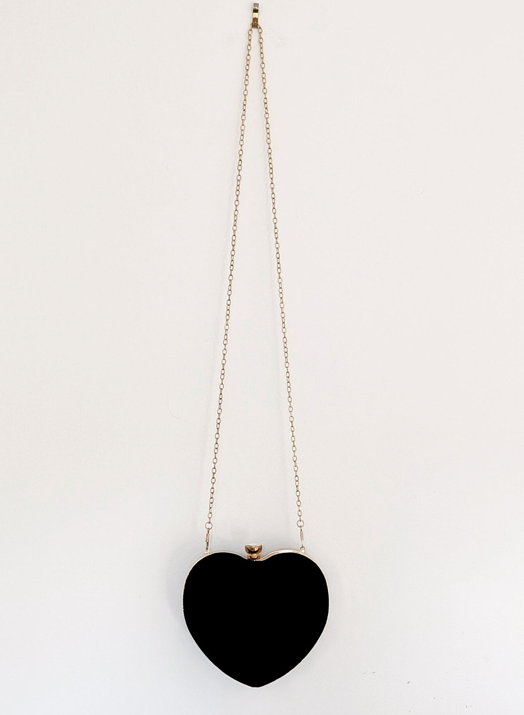 Black Heart Shaped Bag with Gold Strap