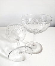 Load image into Gallery viewer, Two Cut Glass Champagne Coupes
