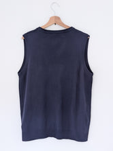 Load image into Gallery viewer, Navy Vintage V-Neck Knitted Waistcoat. Size 18
