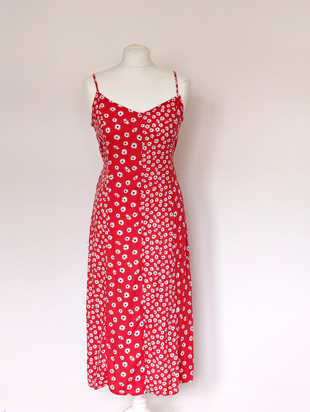 Red and White Floral Dress. Size 8