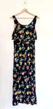 Load image into Gallery viewer, Navy and Floral Cotton Maxi Dress Size 10

