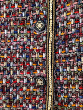 Load image into Gallery viewer, Multi Coloured Tweed Jacket with Sequins. Size 10
