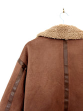 Load image into Gallery viewer, Brown Suede Effect Jacket. Size 12
