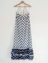 Load image into Gallery viewer, Vintage Blue and White Polka Dot Halter Neck Dress. Size 8
