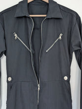 Load image into Gallery viewer, Black Jumpsuit/ Boilersuit. Size 8
