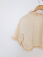 Load image into Gallery viewer, Pale Yellow Vintage Shrug / Bolero. Size 10
