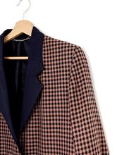 Load image into Gallery viewer, Brown and Navy Checked Blazer. Size 12
