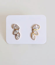 Load image into Gallery viewer, Gold Plated Stud Earrings with Diamante Stones
