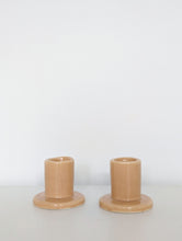 Load image into Gallery viewer, Two Small Peach Candle Holders
