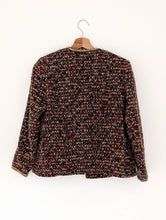 Load image into Gallery viewer, Multi Coloured Tweed Jacket with Sequins. Size 10
