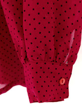 Load image into Gallery viewer, Red and Black Polka Dot Blouse Size 10
