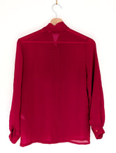 Load image into Gallery viewer, Red and Black Polka Dot Blouse Size 10
