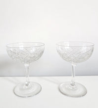 Load image into Gallery viewer, Two Cut Glass Champagne Coupes
