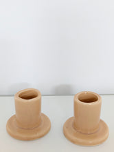 Load image into Gallery viewer, Two Small Peach Candle Holders
