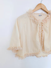 Load image into Gallery viewer, Pale Yellow Vintage Shrug / Bolero. Size 10
