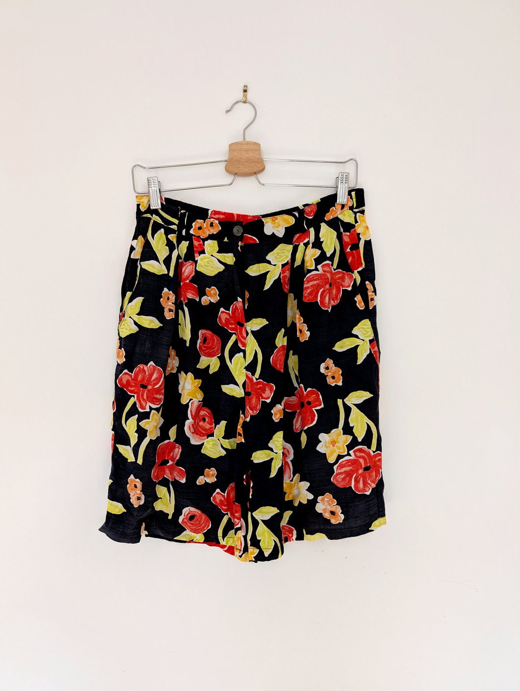 Navy Floral Shorts. Size 10