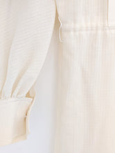 Load image into Gallery viewer, Vintage Cream Long Sleeve Dress with Collar and Bow. Size 12
