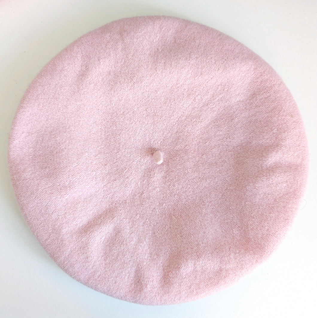 Pale Pink Wool Beret. 11
