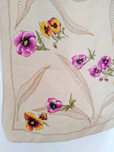 Load image into Gallery viewer, Cream and Pink Floral Vintage Scarf. 30 x 30&quot;
