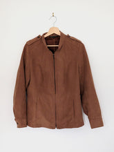 Load image into Gallery viewer, Brown Faux Suede Jacket. Size 12
